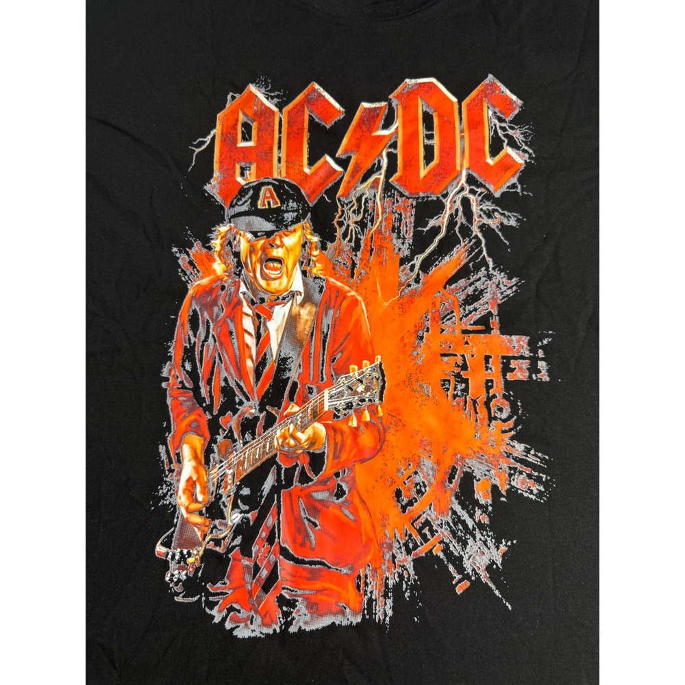 AC/DC Angus Young Graphic T-Shirt Black CG Company XL Rock Band Tee